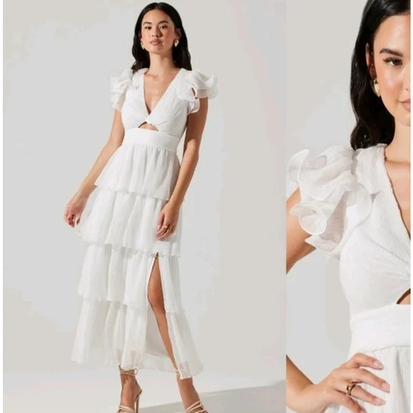 ASTR the Label Women's White Emporia Maxi Dress XS NWOT/Defect - Picture 1 of 12